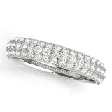 white gold triple row pave diamond wedding band