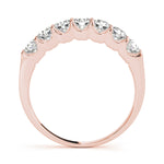 rose gold 7-stone diamond wedding band