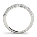 white gold triple row diamond pave wedding band
