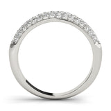white gold triple row diamond pave wedding band