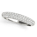 white gold triple row diamond pave wedding band
