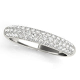 white gold triple row diamond pave wedding band