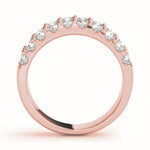 rose gold double row diamond pave wedding band