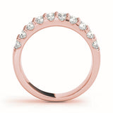 rose gold double row diamond pave wedding band