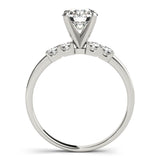 white gold single row diamond engagement ring