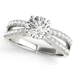 platinum open shank diamond engagement ring