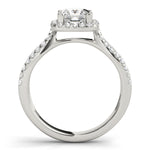 platinum princess cut halo diamond engagement ring