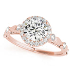 rose gold diamond halo engagement ring