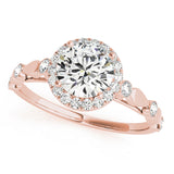 rose gold diamond halo engagement ring
