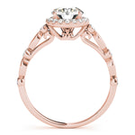 rose gold diamond halo engagement ring