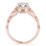 rose gold diamond halo engagement ring