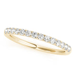 yellow gold single row diamond wedding band