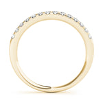 yellow gold single row diamond wedding band