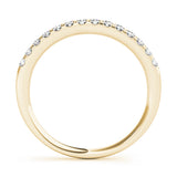 yellow gold single row diamond wedding band