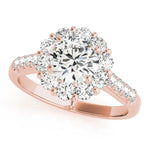 rose gold round halo diamond engagement ring