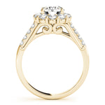 yellow gold round diamond halo engagement ring