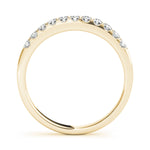 yellow gold single row diamond wedding band