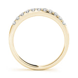 yellow gold single row diamond wedding band