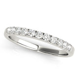 white gold single row diamond wedding band