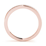 rose gold channel set diamond wedding band