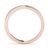 rose gold channel set diamond wedding band