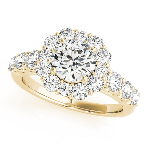 yellow gold diamond halo engagement ring