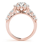 rose gold round halo diamond engagement ring