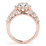 rose gold round halo diamond engagement ring