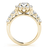 yellow gold diamond halo engagement ring