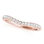 rose gold curved diamond wedding band