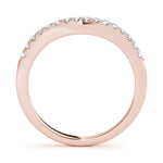rose gold curved diamond wedding band