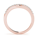 rose gold curved diamond wedding band