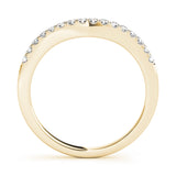 yellow gold curved diamond wedding band