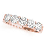 rose gold 5-stone diamond wedding band