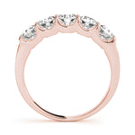 rose gold 5-stone diamond wedding band
