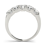 white gold 5-stone diamond wedding band