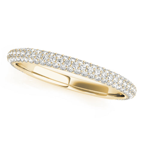 yellow gold diamond pave wedding band