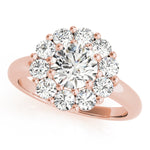 rose gold round halo diamond engagement ring