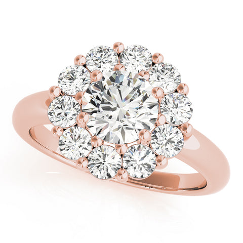 rose gold round halo diamond engagement ring