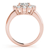rose gold round halo diamond engagement ring