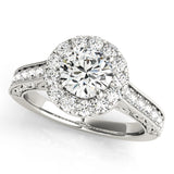 white gold diamond halo engagement ring