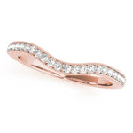 rose gold curved diamond wedding band