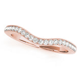 rose gold curved diamond wedding band