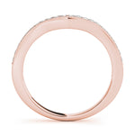 rose gold curved diamond wedding band