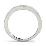 platinum curved diamond wedding band