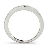 platinum curved diamond wedding band