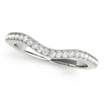 platinum curved diamond wedding band