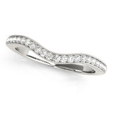 platinum curved diamond wedding band