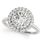 white gold double halo diamond engagement ring