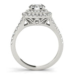 white gold double square halo engagement ring